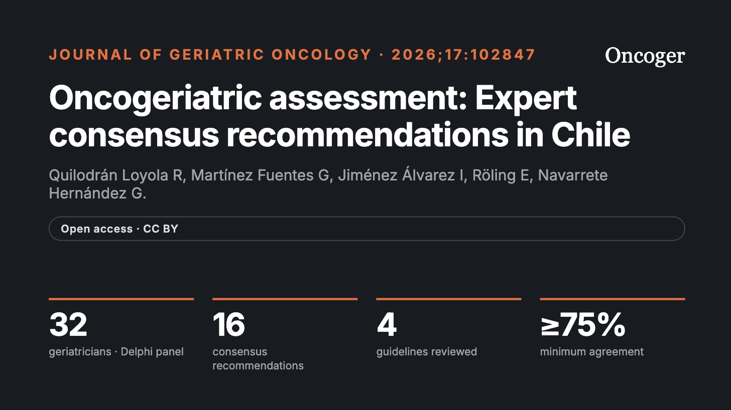 Ficha del consenso chileno de evaluación oncogeriátrica, publicado en el Journal of Geriatric Oncology
